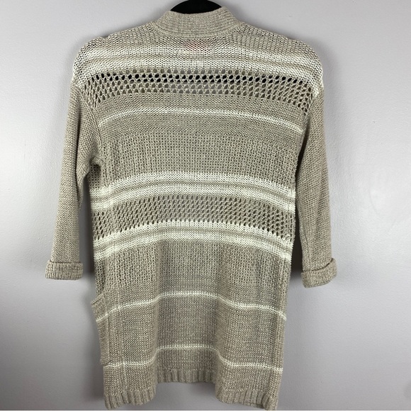 ANTHROPOLOGIE Left on Houston Cream Crochet Open Cardigan Small - Picture 8 of 9